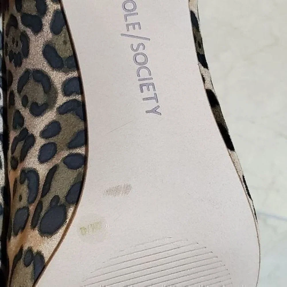 SOLE society leopard print‎ block heel chunky bohemian bootie boots size 10 New